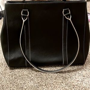 Black Wilson Leather Laptop/Work Bag